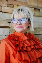 Load image into Gallery viewer, Leah Ruffle Top in Orange
