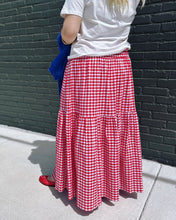 Load image into Gallery viewer, Hansel Gingham Skirt in Cherry
