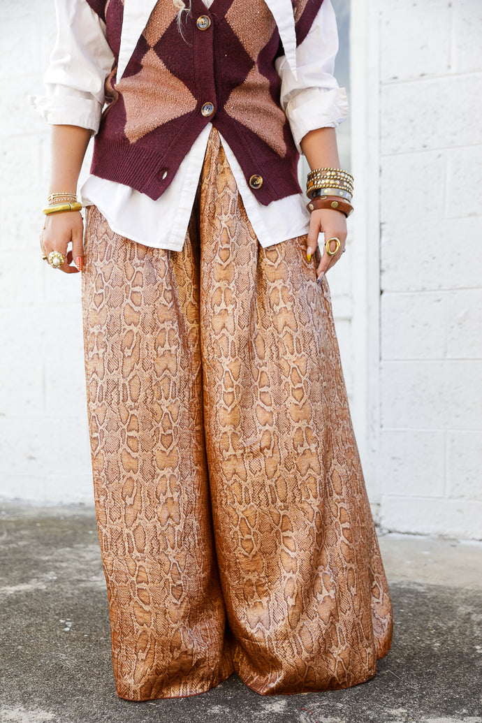 Rye Python Pants in Tangerine