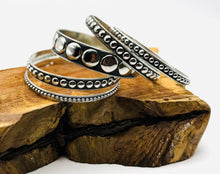 Load image into Gallery viewer, 5 Dot Bangle Set in Silver
