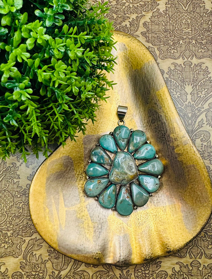 Turquoise Flower Pendant For Necklaces