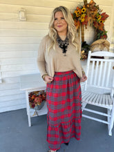 Load image into Gallery viewer, Holly Plaid Skirt in Red
