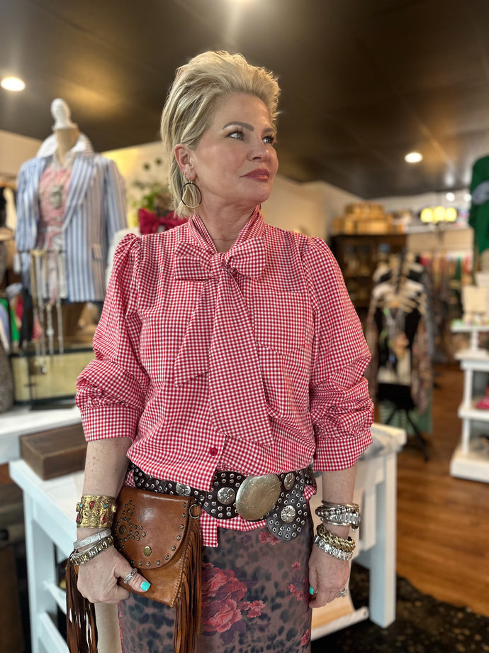 Dylan Top in Red Gingham