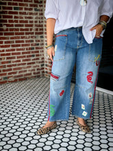 Load image into Gallery viewer, Mahjong Jeans in Dot, Crack &amp; Bam
