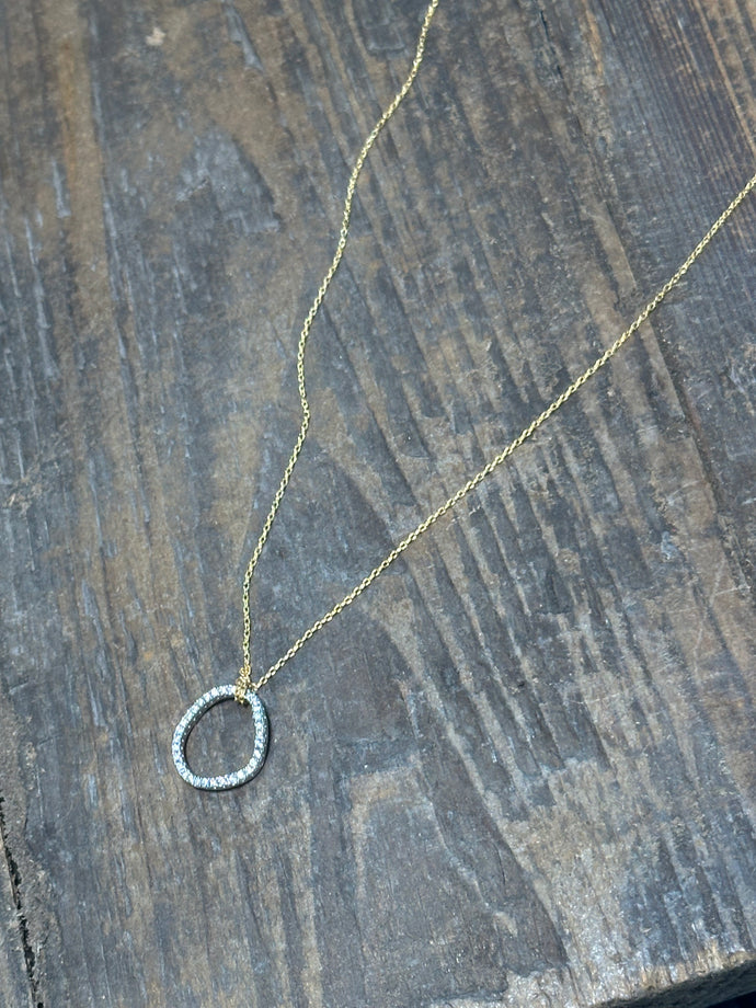 Circle Pave Necklace