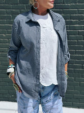 Load image into Gallery viewer, Damson Gingham Top in Navy
