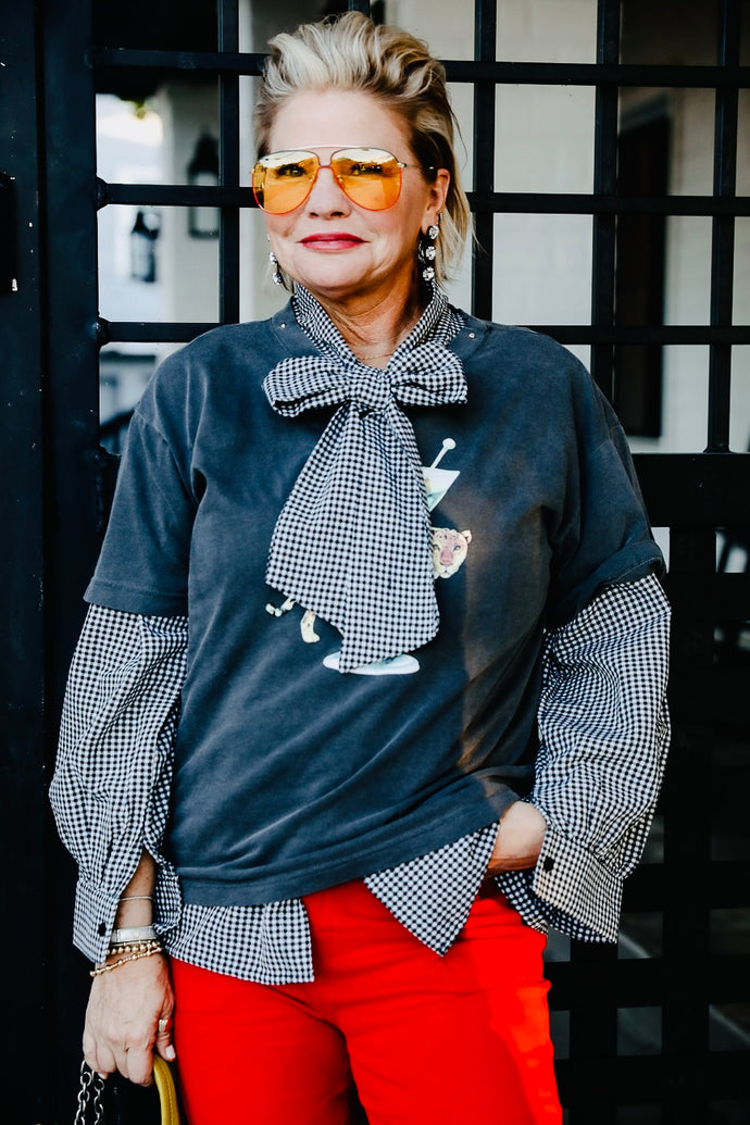 Dylan Top in Black Gingham