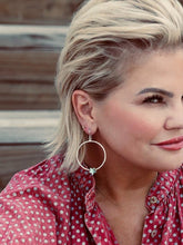 Load image into Gallery viewer, Turquoise Star Hoop Earrings
