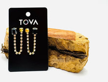 Load image into Gallery viewer, Dalia Double Earrings in Gold &amp; Black

