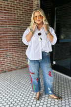 Load image into Gallery viewer, Mahjong Jeans in Dot, Crack &amp; Bam
