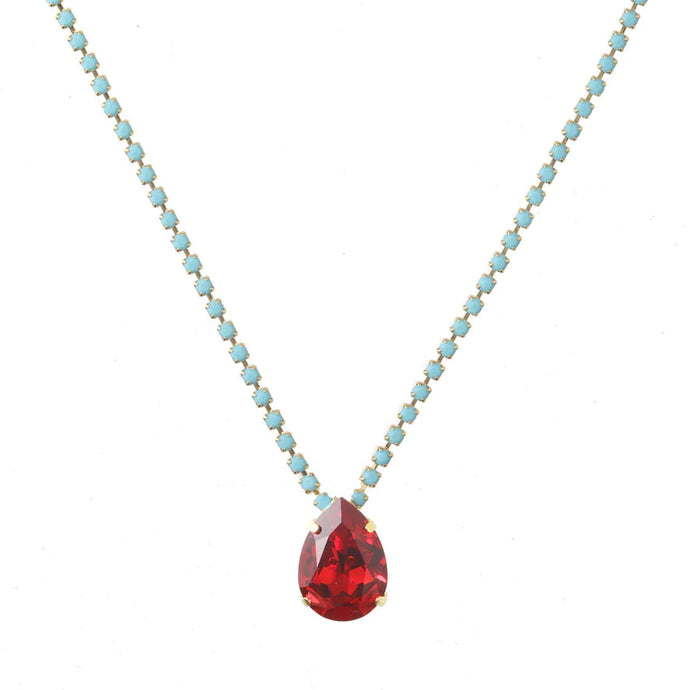 Milli Necklace in Red & Turquoise