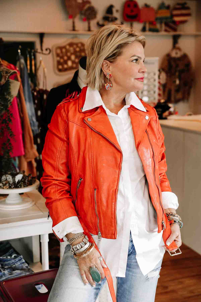 Wild RF Leather Jacket in Spice