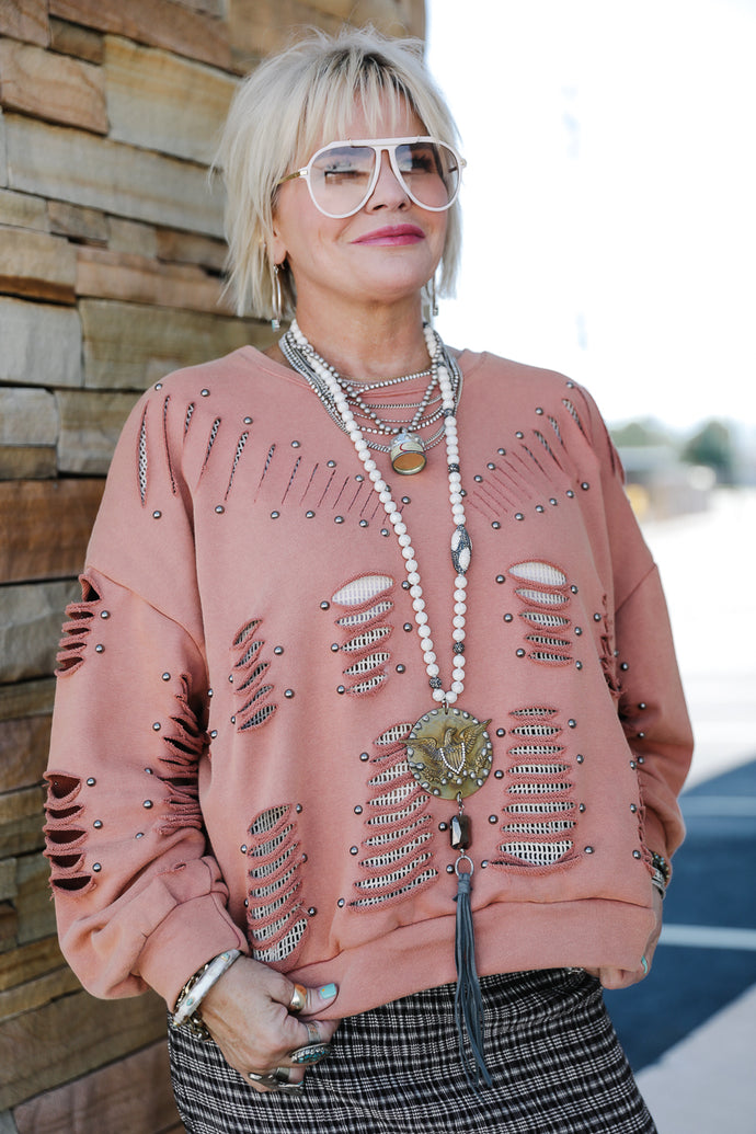 Netty Distressed Pullover