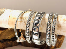 Load image into Gallery viewer, 5 Dot Bangle Set in Silver
