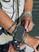 Load image into Gallery viewer, 5 Dot Bangle Set in Silver
