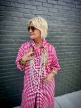 Load image into Gallery viewer, Hansel Gingham Dress or Duster in Cherry
