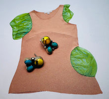 Load image into Gallery viewer, Honey Dahlia Turquoise Stud Earrings
