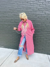 Load image into Gallery viewer, Hansel Gingham Dress or Duster in Cherry
