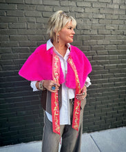Load image into Gallery viewer, Fiona Reversible Fur Cape in Pink
