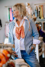 Load image into Gallery viewer, Embroidered Fairen Jabot in Orange Poppy
