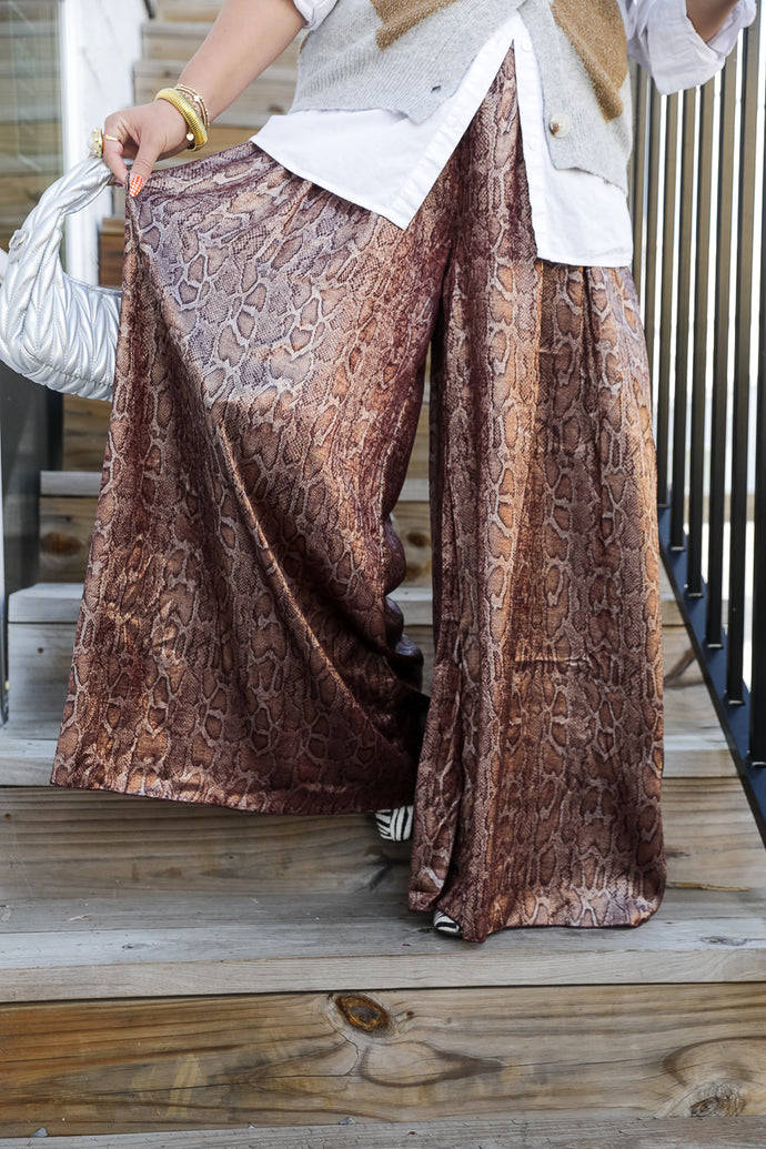 Rye Python Pants in Burgundy