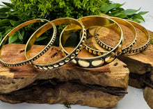 Load image into Gallery viewer, 5 Dot Bangle Set in Gold
