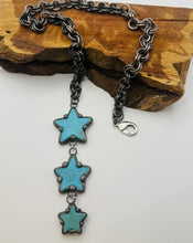 Load image into Gallery viewer, Tri-Star Lariat Necklace in Turquoise
