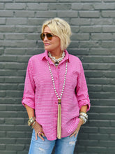 Load image into Gallery viewer, Damson Gingham Top in Bubbles
