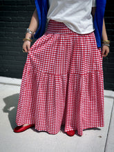 Load image into Gallery viewer, Hansel Gingham Skirt in Cherry
