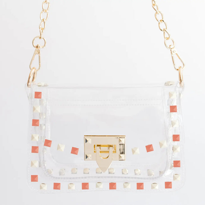 The Jackie Clear Purse in Orange & White