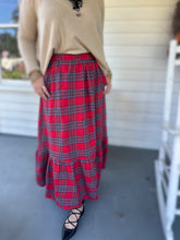 Load image into Gallery viewer, Holly Plaid Skirt in Red
