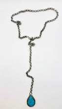 Load image into Gallery viewer, Tear Turquoise Chain C Necklace
