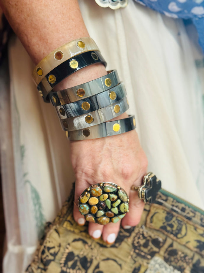 Torty Dot Horn Bangle Bracelet