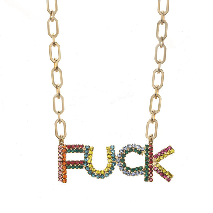 FU FU FUCK Necklace in Gold