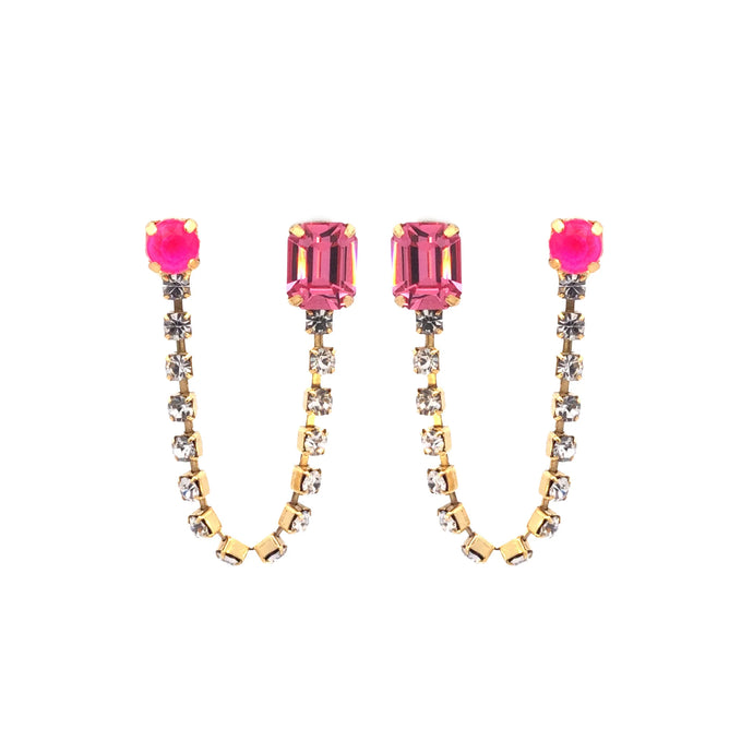 Dalia Double Pierce Earrings in Rose