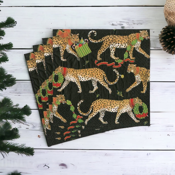 Christmas Leopards Cocktail Napkins