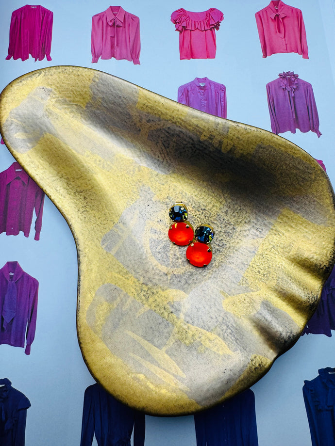 Maegan Earrings in Electric Red & Volcano