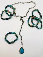 Load image into Gallery viewer, Tear Turquoise Chain C Necklace
