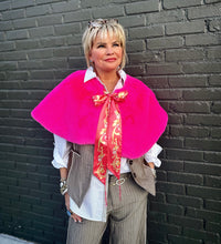 Load image into Gallery viewer, Fiona Reversible Fur Cape in Pink
