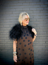 Load image into Gallery viewer, Louise Ostrich Feather Capelet in Black
