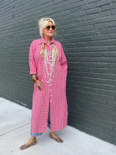 Load image into Gallery viewer, Hansel Gingham Dress or Duster in Cherry
