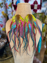 Load image into Gallery viewer, Posh Carnival Guinea Long Feather Earrings
