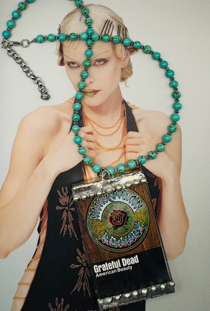 Grateful Dead American Beauty Cassette Necklace