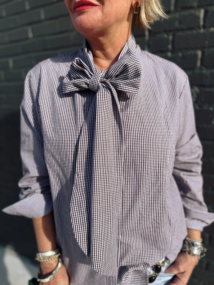 Lauren Bow Top in Cocoa Brown