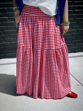 Load image into Gallery viewer, Hansel Gingham Skirt in Cherry
