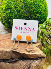 Load image into Gallery viewer, Sienna Paige Earrings in Orange/Turquoise
