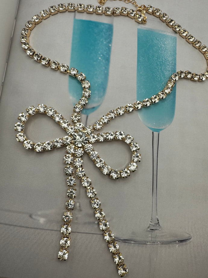 Bow Rhinestone Necklaces