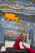Load image into Gallery viewer, Fish Bolo Necklace Orange Citrus with Golden Yellow &amp; Fuchsia
