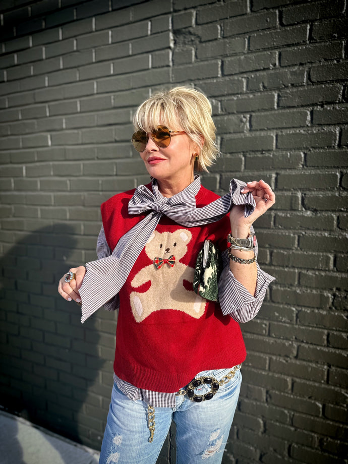 Bowtie Bear Sweater Vest