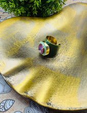Load image into Gallery viewer, Mega Dakota Ring in Midnight Express w/ Orchid Ignite Purple Haze
